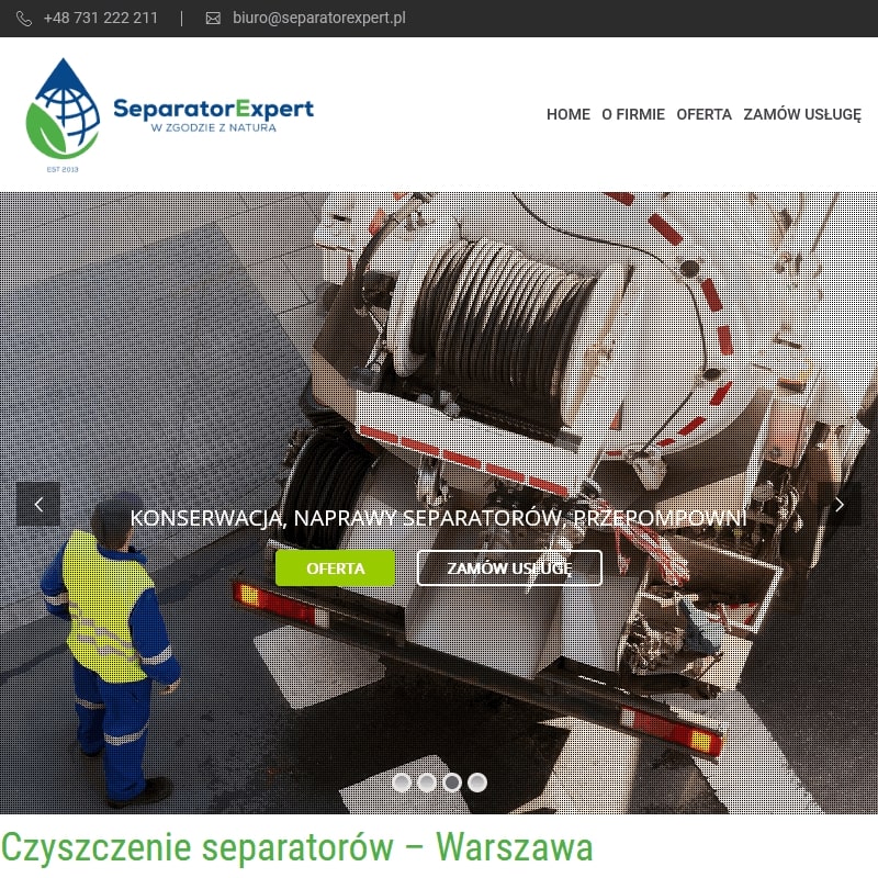 Czyszczenie separatorów ropopochodnych w Pruszkowie